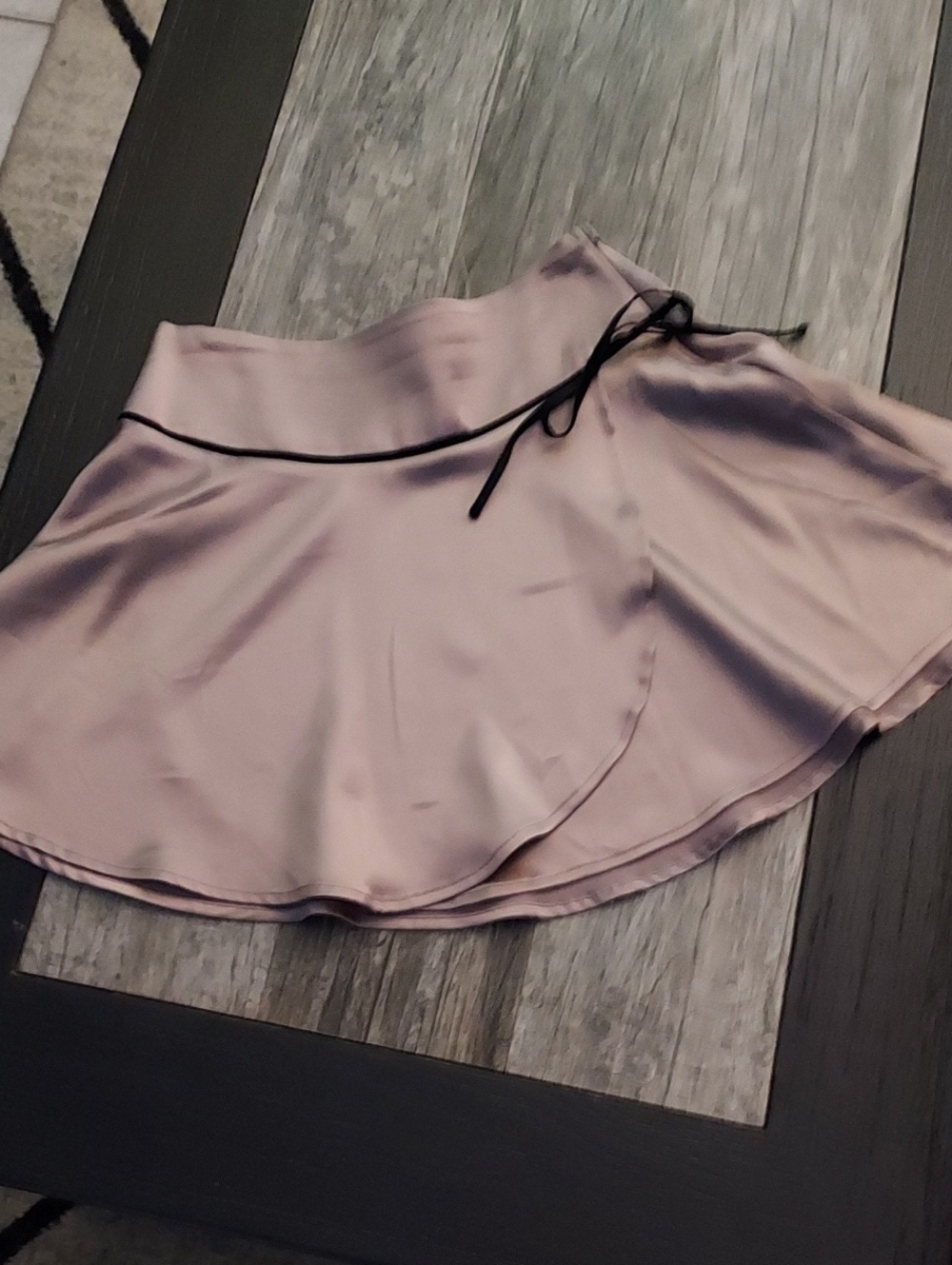 Satin A-Line Mini Skirt in Dusty Pink